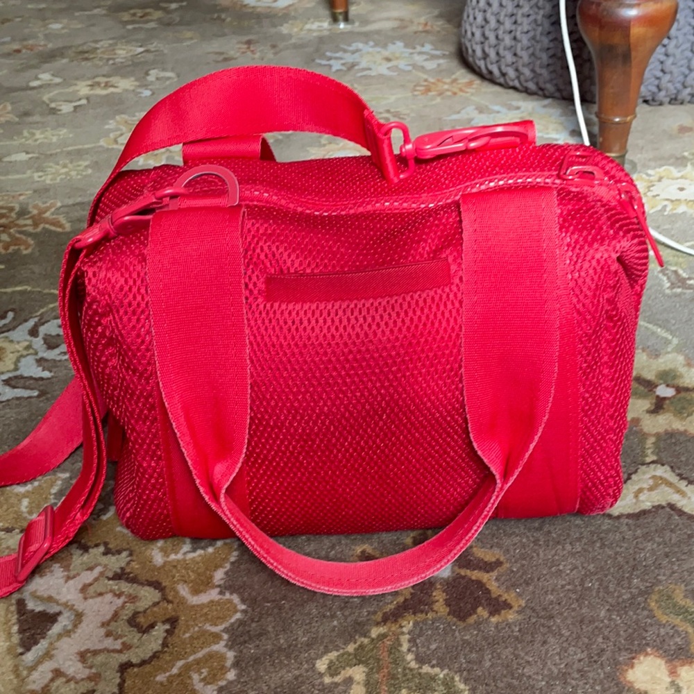 Dagne Dover Red Air Mesh Small Landon Carry All with Detachable Cross Body Strap